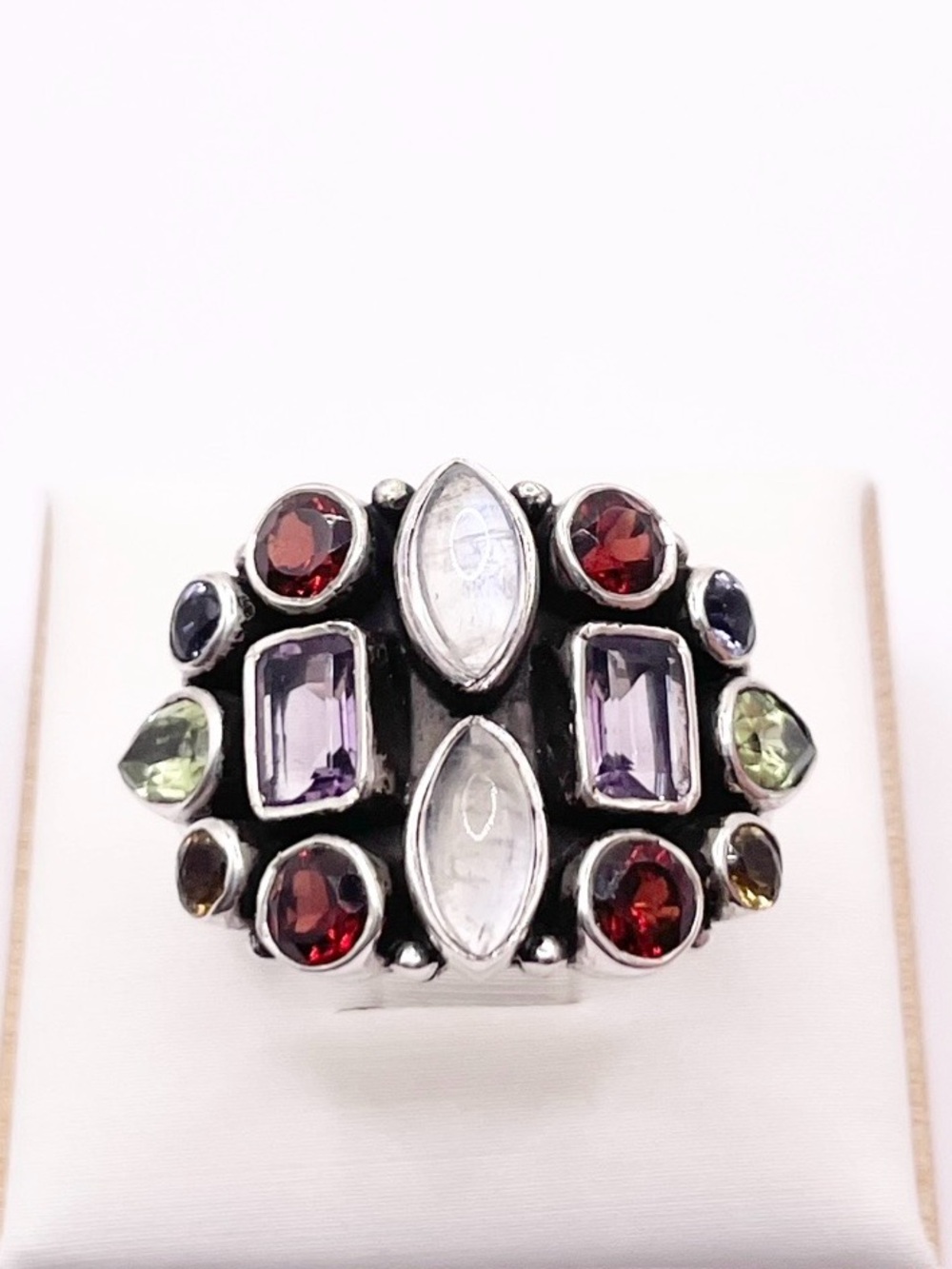 Size 9.5 Multi gemstone Nicky Butler 925 Sterling Silver Ring